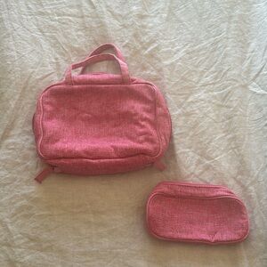 Bundle of 3 matching travel bags, pink floral design